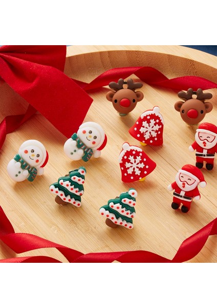 Kar Tanesi ve Kardan Adam İkili Yılbaşı Noel Küpe