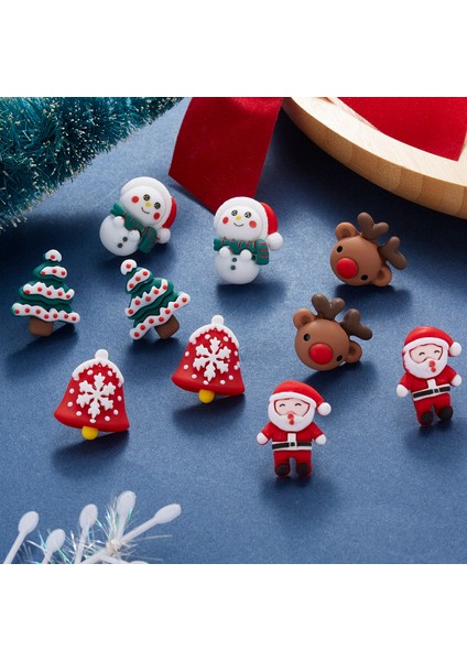 Hohoho Noel Baba ve Yılbaşı Çam İkili Konsept Küpe
