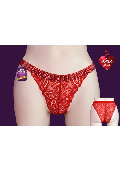 Kadın Bel Komple Taşlı Bant Ip Bikini Külot