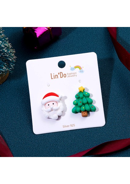 Yılbaşı Çamı Santa Noel Baba Yeni Yıla Küpe