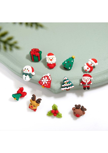 Yılbaşı Çamı Santa Noel Baba Yeni Yıla Küpe
