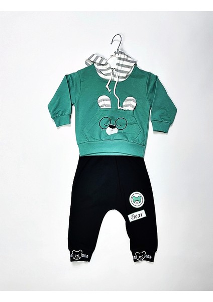 Melfa Kapşonlu Köpek Baskılı Erkek Takım