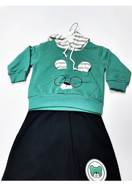 Melfa Kapşonlu Köpek Baskılı Erkek Takım modelleri