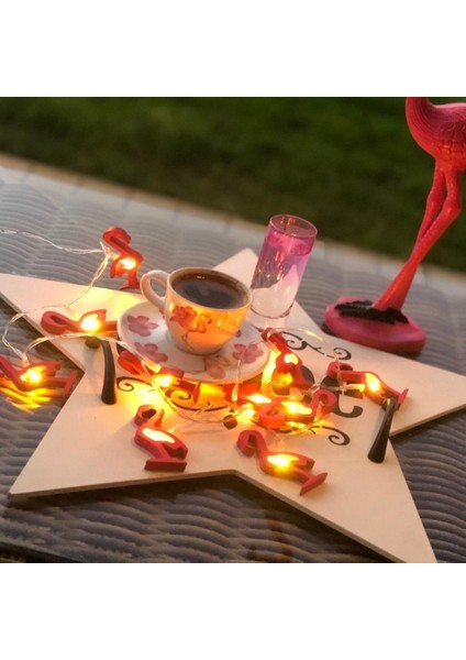 2 Metre Ahşap Flamingo Pilli LED Işık Flamingo Işık Gün Işığı Pilli LED Işık Yılbaşı Ağacı Işığı Noel Işığı Yılbaşı Işıkları modelleri