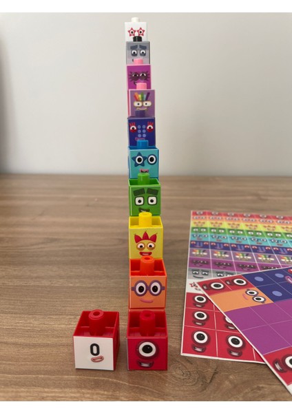 Gazi Kırtasiye Numberblocks 100 Parça Geçmeli Matematik Küpleri - Snapcubes / 0-10 Stickers