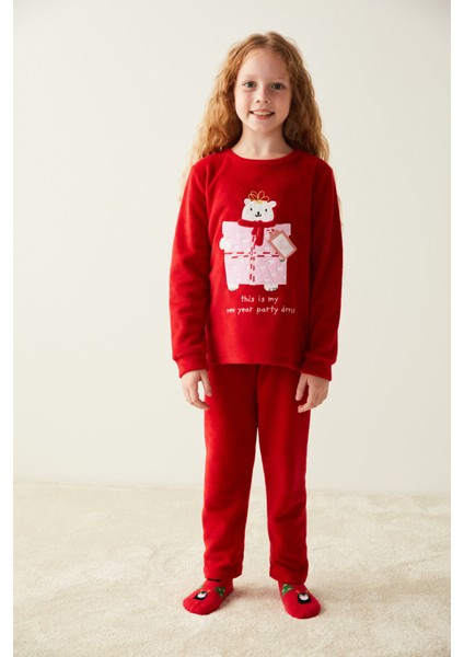 Kırmızı Kız Çocuk Gift Box Pijama Takımı