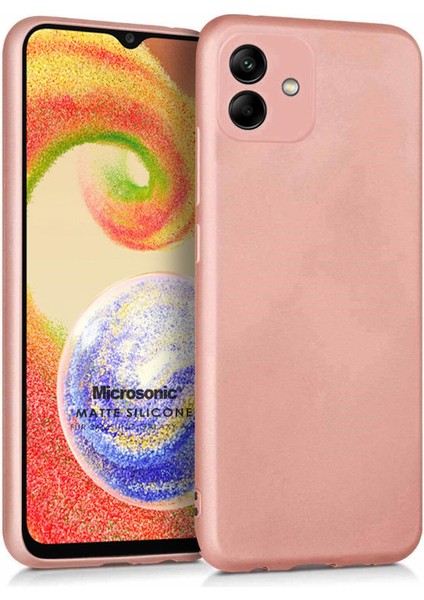 Matte Silicone Samsung Galaxy A04 Kılıf Rose Gold