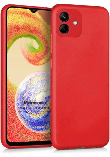 Matte Silicone Samsung Galaxy A04 Kılıf Kırmızı