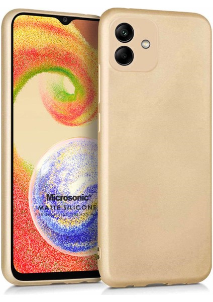 Matte Silicone Samsung Galaxy A04 Kılıf Gold