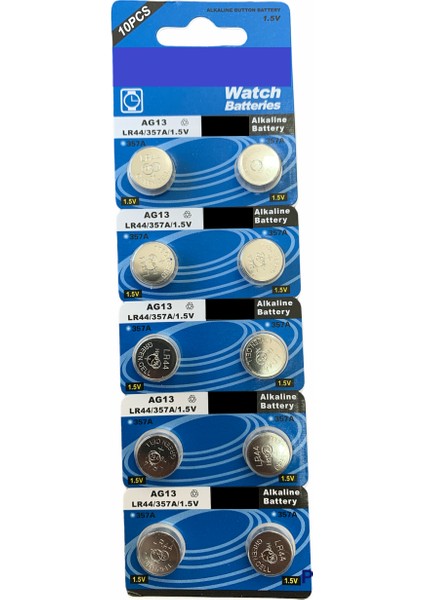 Çocuk Oyuncak Pili - 1 Kart 10 Adet - AG13 LR44H A76 SR44 357 Alkalin Pil 1.5V Pil Ox AG13 fiyatları