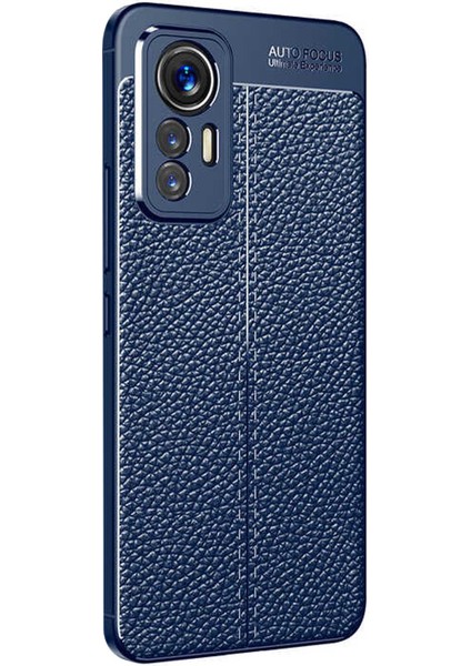 Xiaomi Mi 12 Lite Kılıf Deri Dokulu Silikon Lacivert