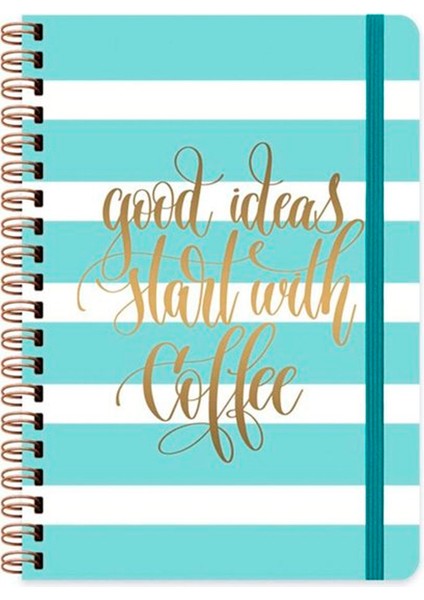 A5 80 Sayfa Düz Sert Kapak Muse Good Ideas Start With Coffee Not Defteri 410286-99