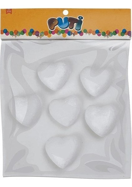 Köpük Kalp 6,5cm 6'lı
