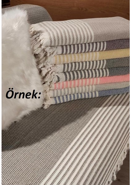 Pamuklu Kaymaz Hasır Dokuma Maxi Kolları Kapatan Koltuk Örtüsü (180X310)-K.GRI