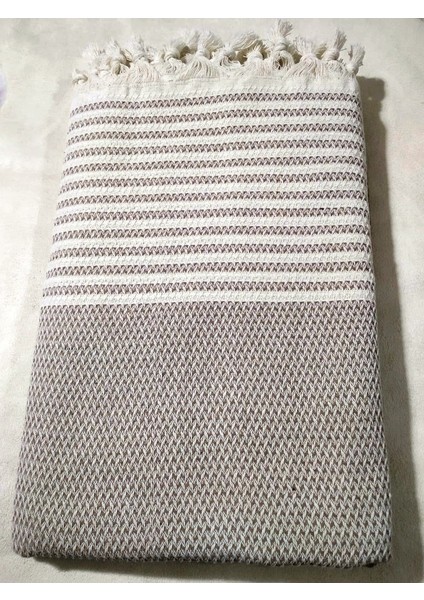 Pamuklu Kaymaz Hasır Dokuma Maxi Kolları Kapatan Koltuk Örtüsü (180X310)-SÜTLÜ Kahve