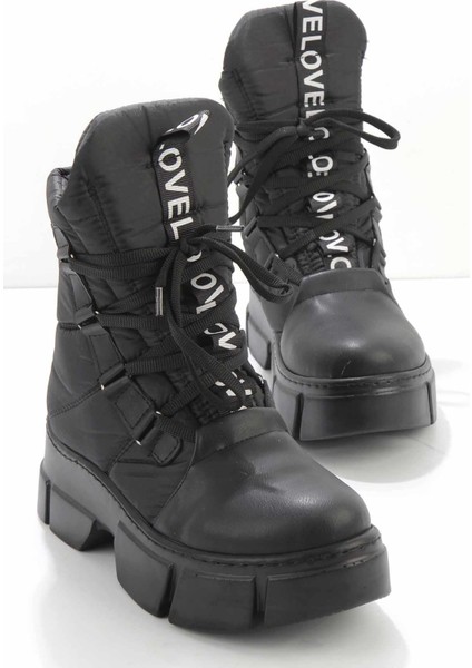 Siyah Paraşüt Kadın Bot & Bootie K02928040067
