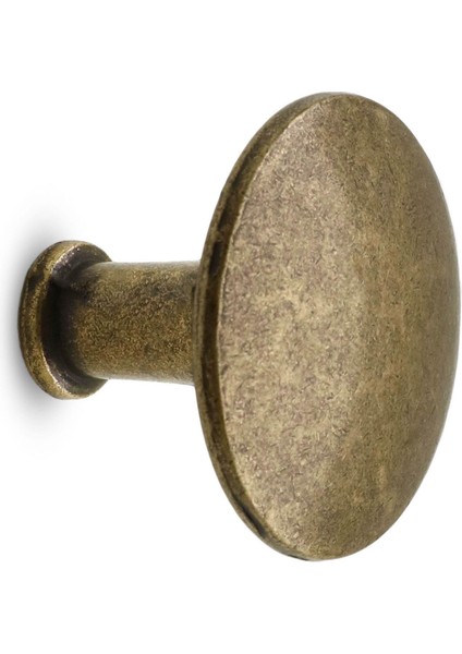 Düğme Çekmece Dolap Kapak Kulpu Kulbu Antik Sarı Metal Kulp