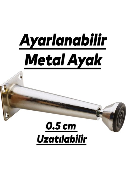 Mobilya Sehpa Puf Zigon Metal Ayağı Ayarlanabilir Krom Ayak 12 cm modelleri