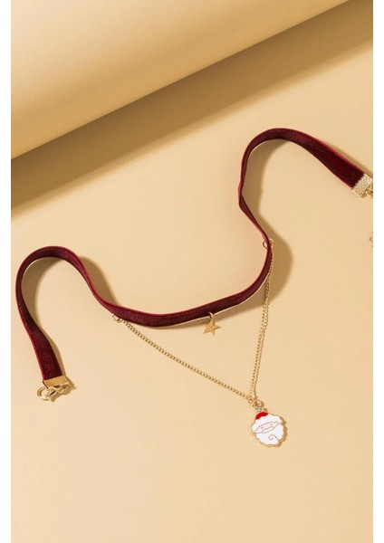 Yılbaşı Kadife Choker Kolye Seti 2'li Paket