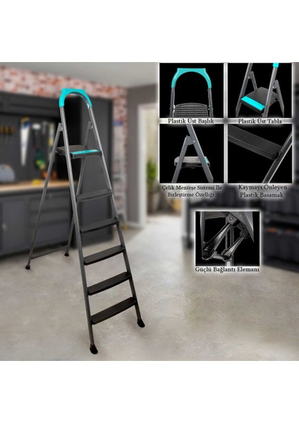 51305 Riser 5+1 Plastik Basamaklı Merdiven modelleri