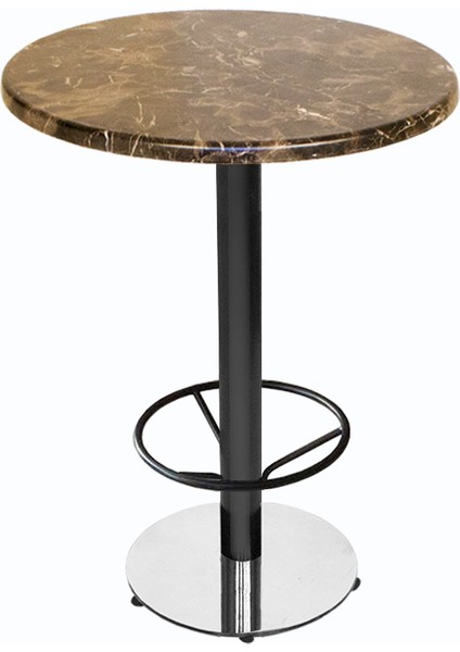 Bistro Ayaklıklı Masa (Karanfi Werzalit Yuvarlak Q70) - Browne Mermer