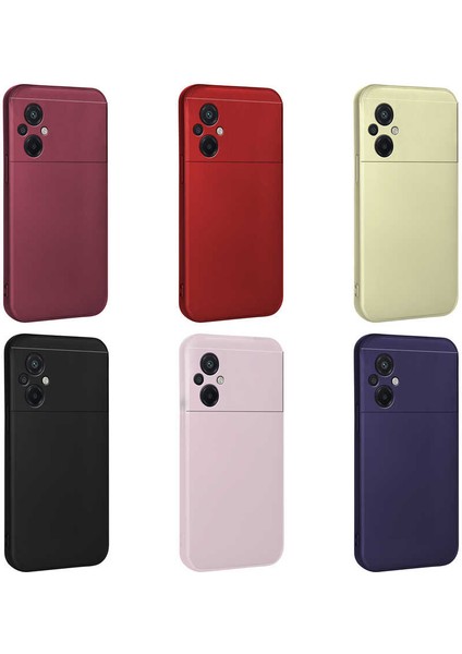 Xiaomi Poco M5 Kılıf Klasik Mat Renkli Yumuşak Premier Silikon Mürdüm