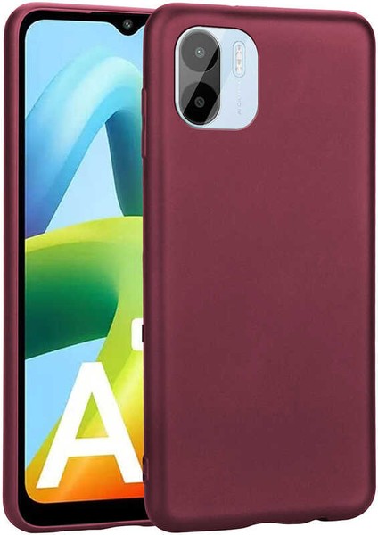 Case 4U Xiaomi Redmi A1 Kılıf Klasik Mat Renkli Yumuşak Premier Silikon Mürdüm