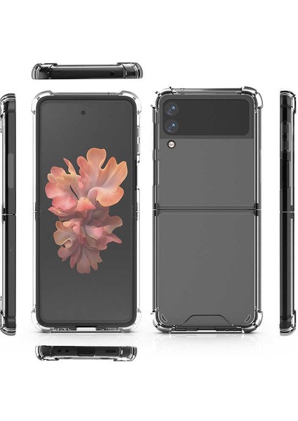 Z Flip 4 Uyumlu Kılıf Darbe Emici Nitro Anti Shock Arka Kapak Şeffaf