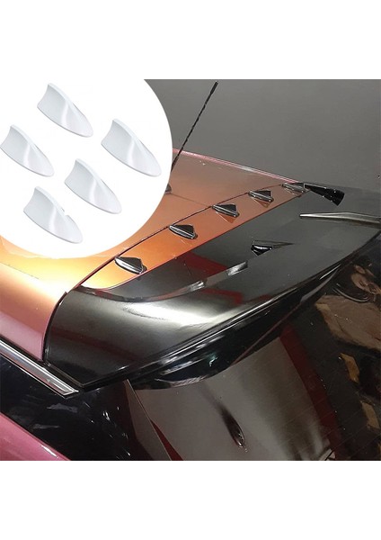 Shark Anten Mini Balina Anten Mini Tavan Spoiler Süsü Anten Spoiler Body Kit Beyaz