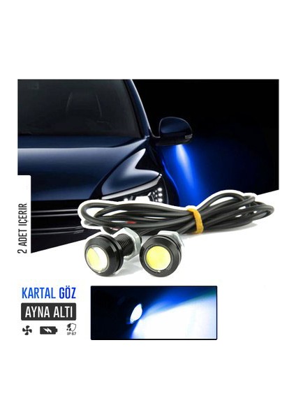 Ayna Altı LED Ayna Altı Cob Aydınlatma LED Eagle Eye 2 Adet Beyaz Sağ Sol Takım