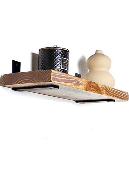 Masif Ladin Duvar Rafı Ceviz Renk 90 cm x 18 cm