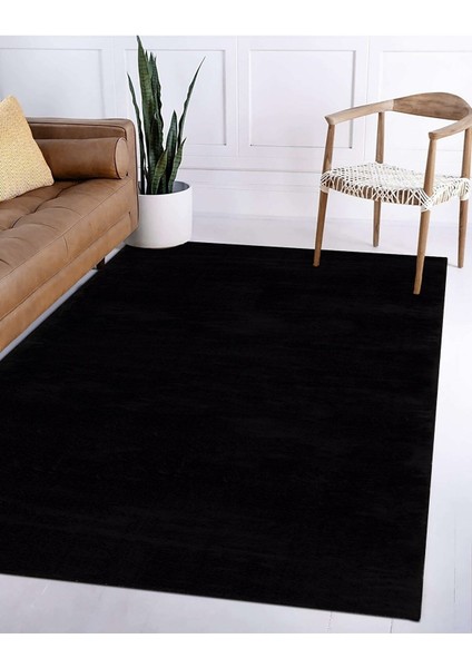 Comfort Puffy Peluş Halı Siyah Saçaksız modelleri