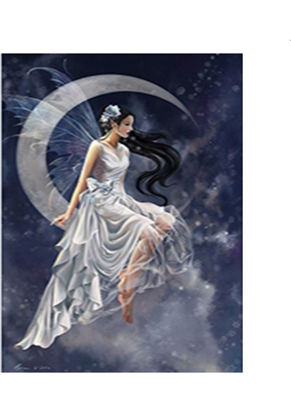 Butterfly Moon Goddess Dıy Elmas Mozaik Tablo Mozaik Puzzle 30X40 cm (Yurt Dışından)