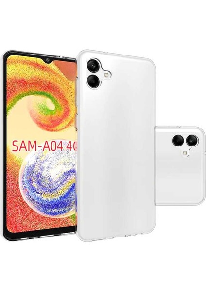 Samsung Galaxy A04 Kılıf 3D kamera Korumalı Şeffaf Yumuşak Süper Silikon Kapak