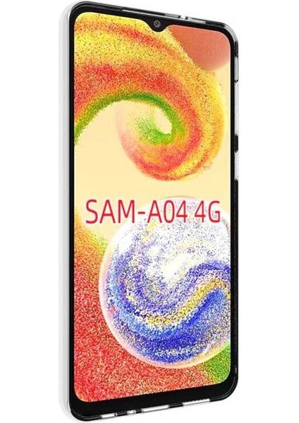 Samsung Galaxy A04 Kılıf 3D kamera Korumalı Şeffaf Yumuşak Süper Silikon Kapak