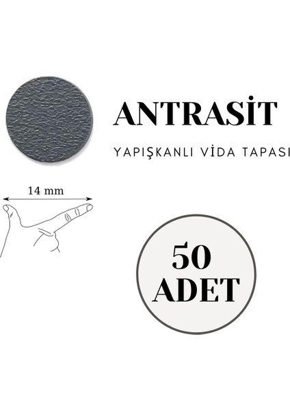 Yapışkanlı Vida Tapası Antrasit