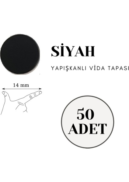 Yapışkanlı Vida Tapası Siyah
