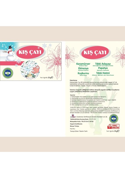 Kış Çayı 25 gr fiyatları
