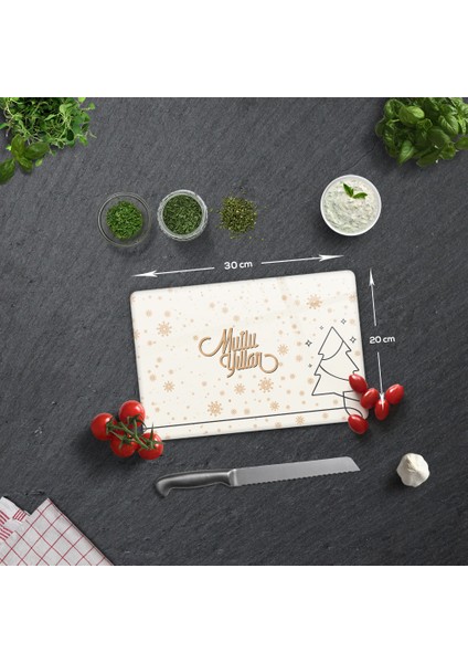 Cam Kesme Tahtası - Cam Kesme Tablası | Mutlu Yıllar Krem | fiyatları