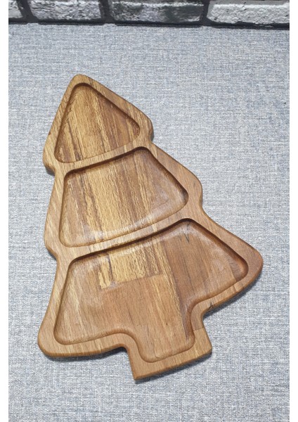 Ahşap Çam Ağacı Servis Sunum Tabağı ve Çerezlik 30CM