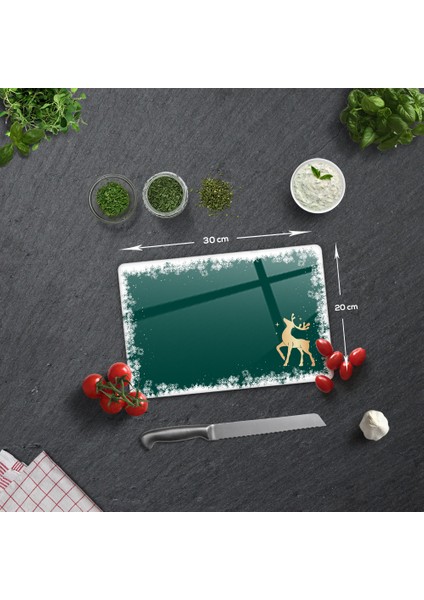 Cam Kesme Tahtası - Cam Kesme Tablası | Yeni Yıl Kar Çerçeveli | fiyatları