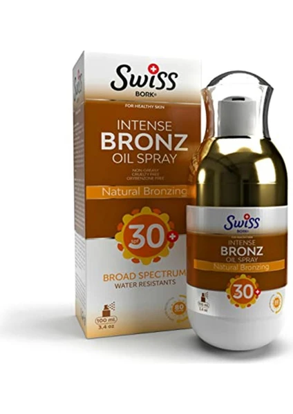 Swiss Bork Swiss Bork® Intense Bronz Oil Spray Spf 30+ (Suya Dirençli Doğal Bronzlaştırıcı Sprey) 100ML