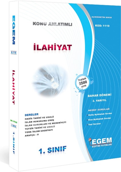 Açık Öğretim (AÖF) İlahiyat 1 ve 2. Sınıf Güz ve Bahar Dönemleri Konu Soru ve Full Set fiyatları