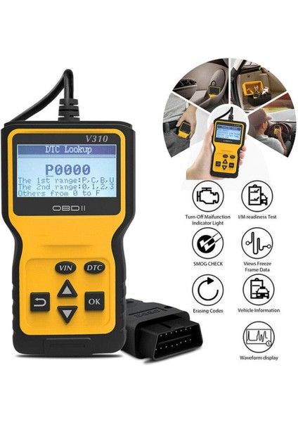 Yeni V310 Obd2/eobd Araç Teşhis Arıza Tespit Cihazı LCD Ekran fiyatları