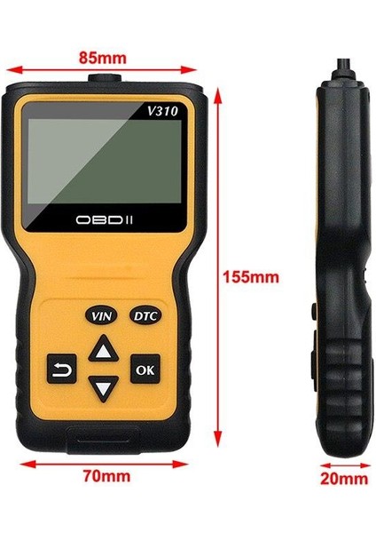 Yeni V310 Obd2/eobd Araç Teşhis Arıza Tespit Cihazı LCD Ekran modelleri