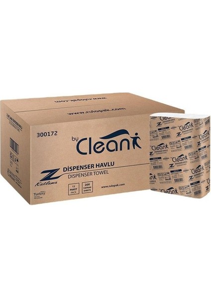 By Clean Z Katlama Havlu Kağıt 2 Katlı 200 Yaprak 12'li