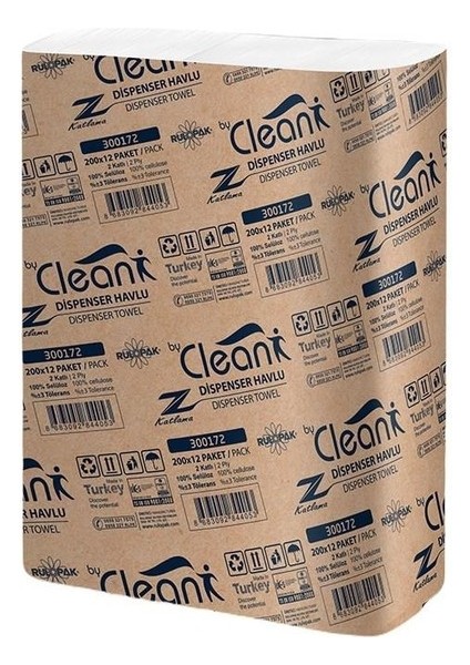 By Clean Z Katlama Havlu Kağıt 2 Katlı 200 Yaprak 12'li