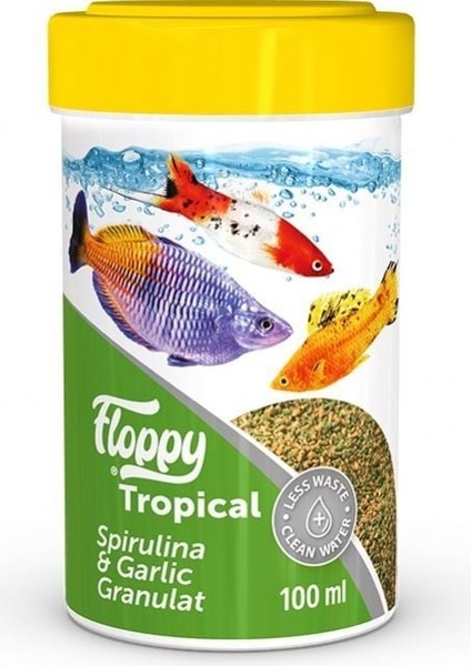 Floopy Tropical Spirulina Garlic Sarımsaklı Yem 100ML / 45GR.