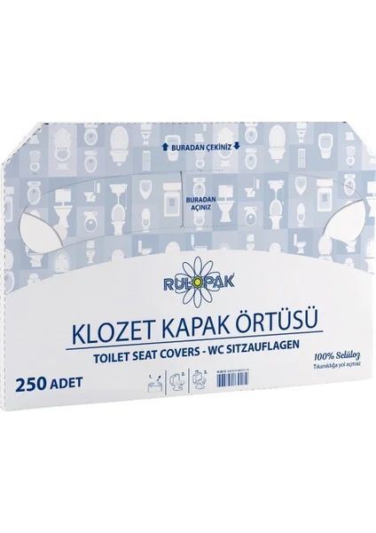 Klozet Kapağı Örtüsü Kağıdı 1 x 250'li Paket