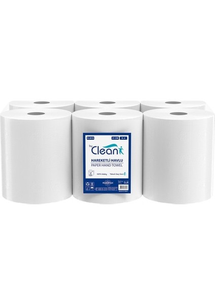 By Clean Hareketli Havlu 2 Katlı 21 Cm 67 M 6'Lı Paket 4 Kg